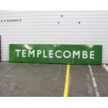 A large Templecombe station sign. Dimensions 300cm x 63cm