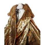 An English National Opera gold lame robe from the production of Broucek for King Sigbmund 1980/90's