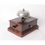Great Western Railway mahogany cased Block Bell with large mushroom bell and front tapper