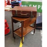 An Early 20th Century Auto Trolley and a Leather Bound Trunk