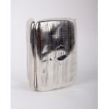 Sterling silver cigarette case enamelled interior