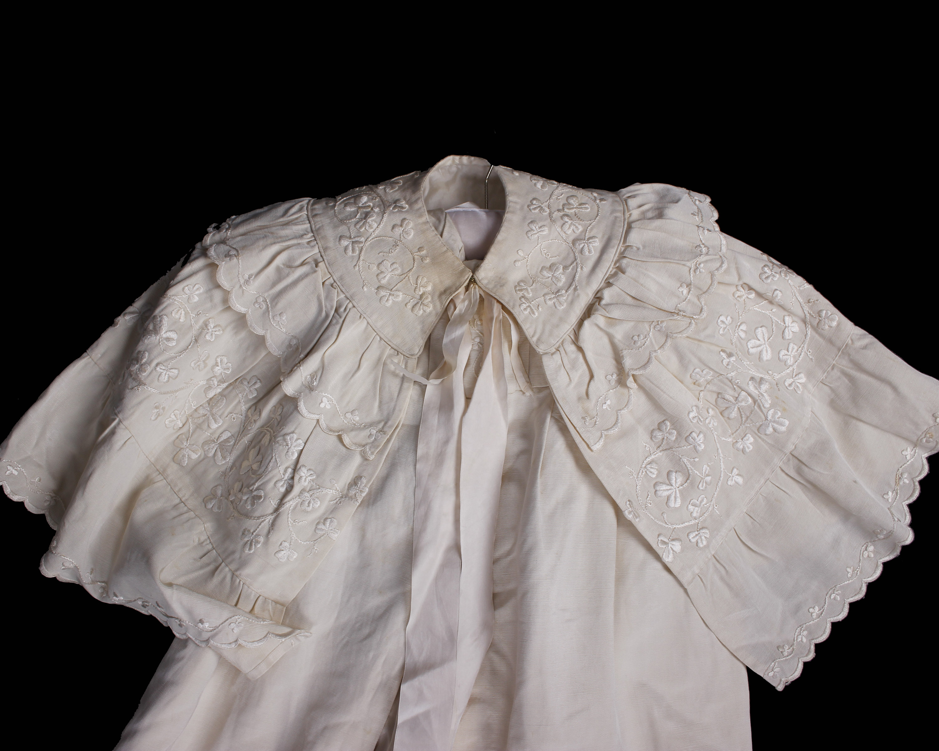 Embossed shamrock christening gown from the Powerscourt family - Enniskerry, , Ireland. Together - Image 3 of 9