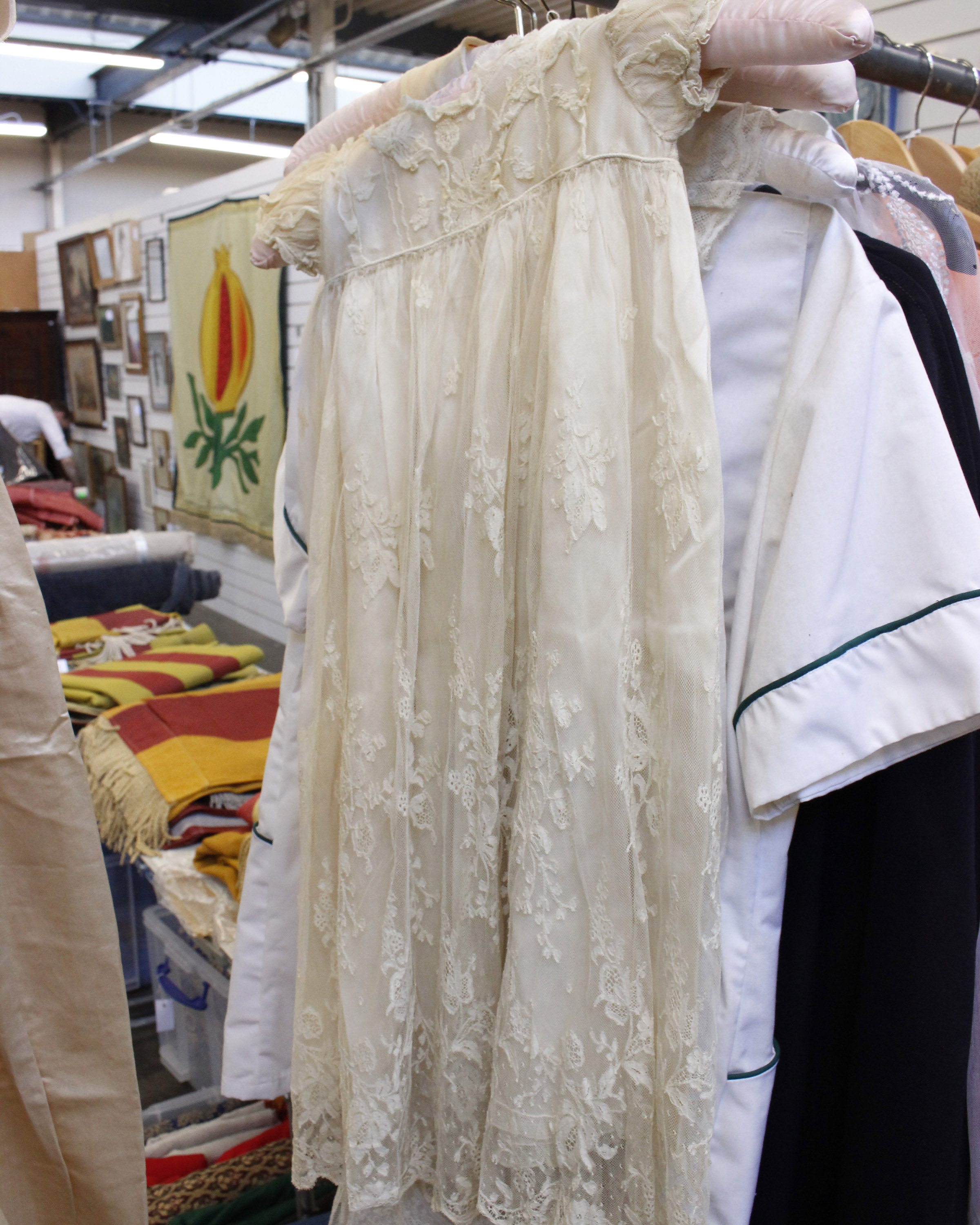 Embossed shamrock christening gown from the Powerscourt family - Enniskerry, , Ireland. Together - Image 6 of 9