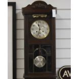 Wooden case wall clock, 33cm(W) x 70cm(H) x 18cm(D)