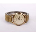 A gold plated vintage automatic gents wristwatch by Roamer Standard on expanding metal strap.