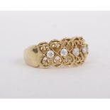 A 14ct gold synthetic cubic zirconia ring