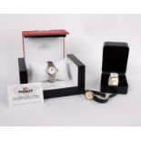 A Tissot ladies watch- Serial no. 14JA0606291. Together with a ladies Gossip watch and a ladies