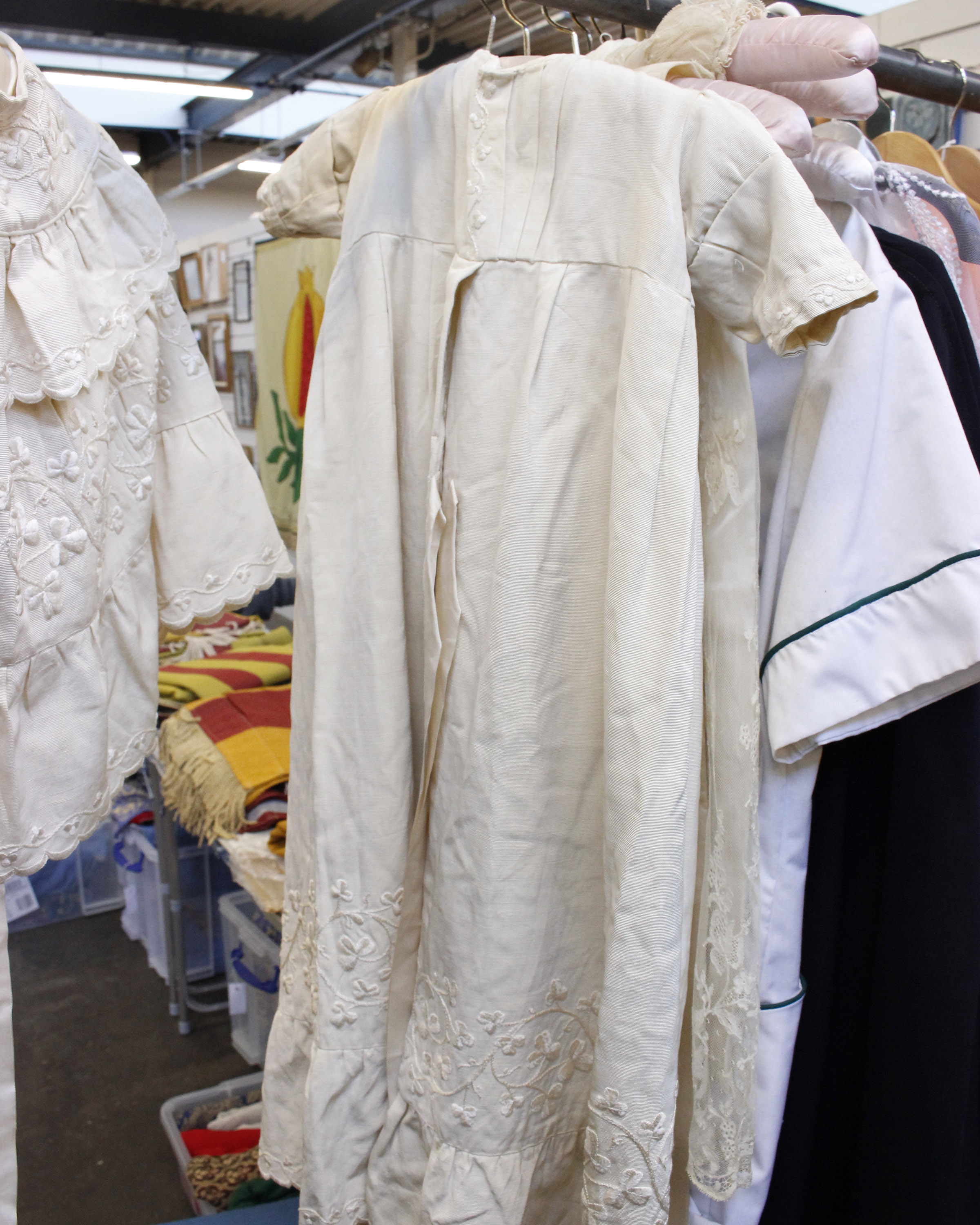 Embossed shamrock christening gown from the Powerscourt family - Enniskerry, , Ireland. Together - Image 8 of 9