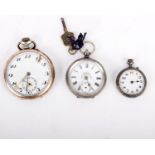 A Swiss 1800 silver ladies pocket watch