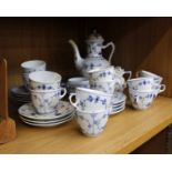 Collection of Royal Copenhagen blue and white Lace pattern ceramics to include: coffee pot, sugar