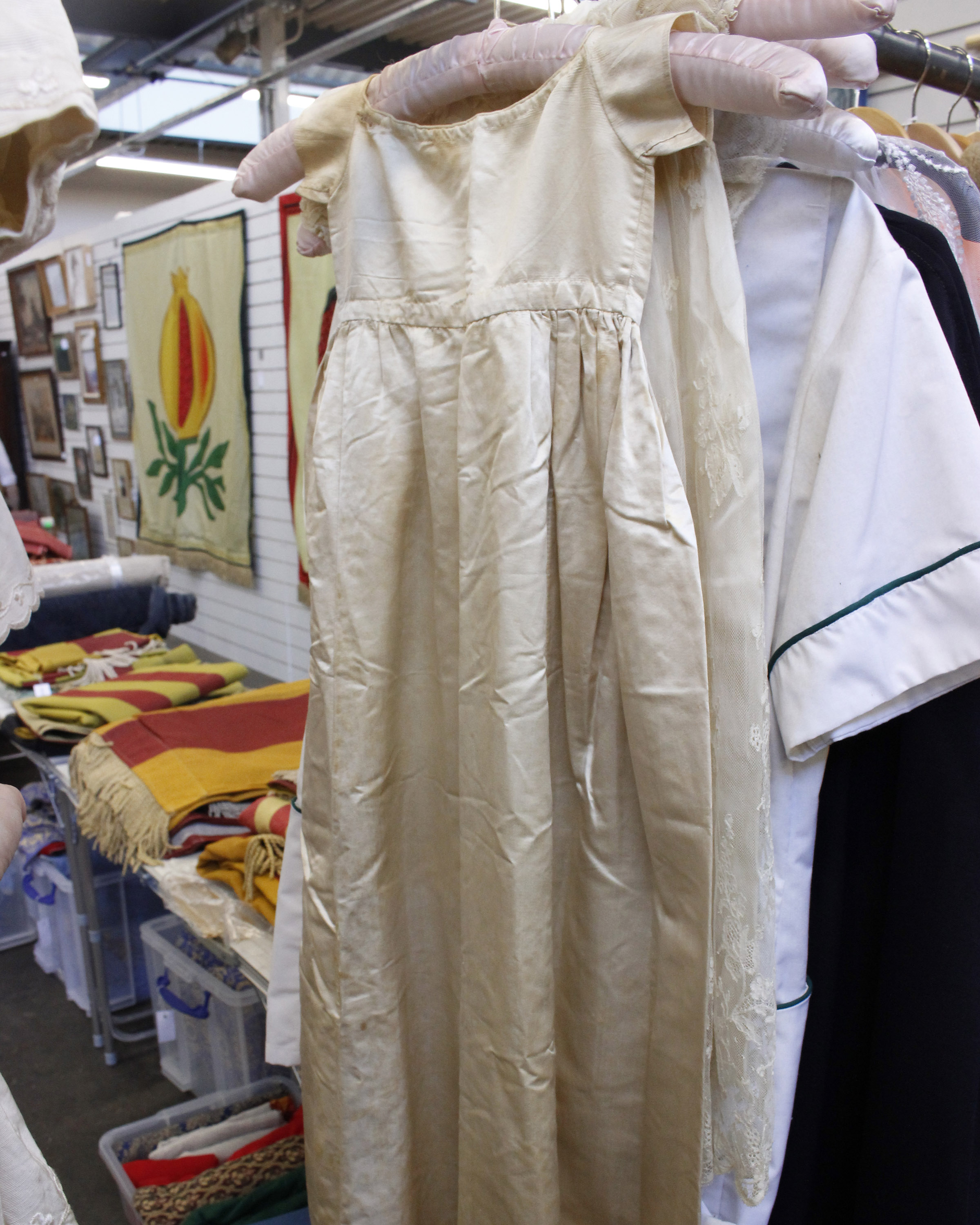 Embossed shamrock christening gown from the Powerscourt family - Enniskerry, , Ireland. Together - Image 7 of 9