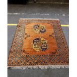 A Pakistani Qandhar Rug Hand Knotted In Pure Wool On Wool In Earthy Tones (H)134 x (W)110 cm
