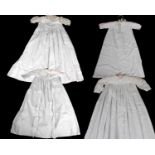 Six Victorian baby's cotton nightgowns