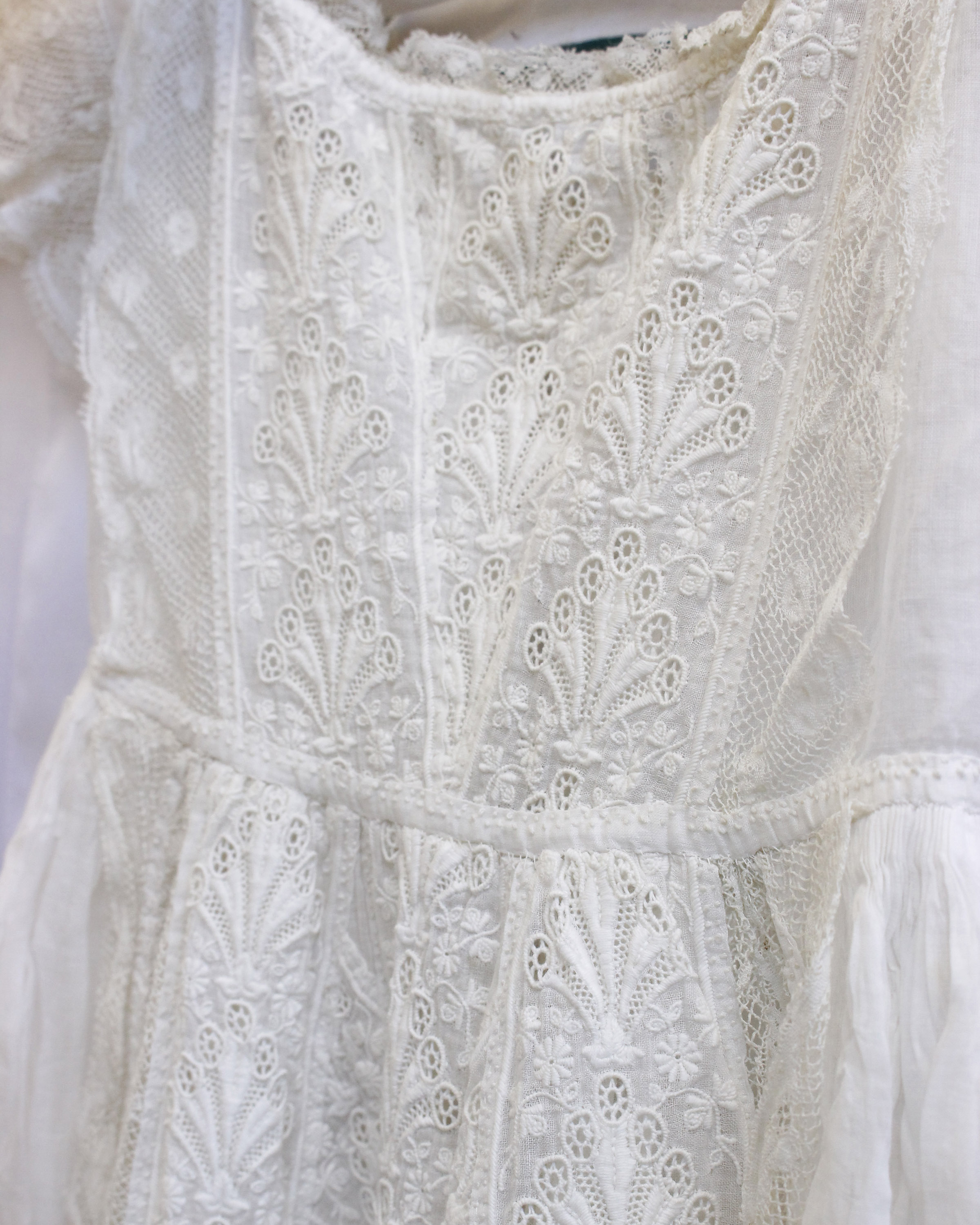 Embossed shamrock christening gown from the Powerscourt family - Enniskerry, , Ireland. Together - Image 9 of 9