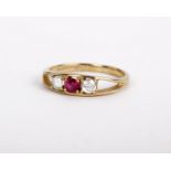 A 14ct gold synthetic cubic zirconia ring