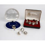 A sterling silver cameo suite. Boxes not included