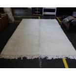 Large white wool rug very deep pile Dimensions 294cm x 197cm
