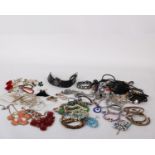 A collection of costume jewellery to include rings, necklaces, bracelets, earrings plus other