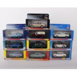 Ten Vanguard 1:43 scale model cars to include Wolseley Six (1117/2870pcs), Austin Healey 100-Six (