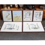 Six Aviation Paintings Including James Goulding, Ron Percy and Francis K. Mason