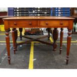 A Victorian Two Drawer Mahogany Hall Table(H)77 x (W)107 x (D)54 cm