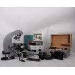 An Assortment of Scientific Equipment to include a Reichertz Zetopan research microscope, A Reichert
