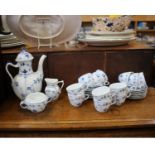 Collection of Royal Copenhagen blue and white Lace pattern ceramics to include: coffee pot, sugar