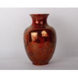 Zsolnay red eosin vase with the measurements of 29 x 18 cm. It has a red eosin glaze and is