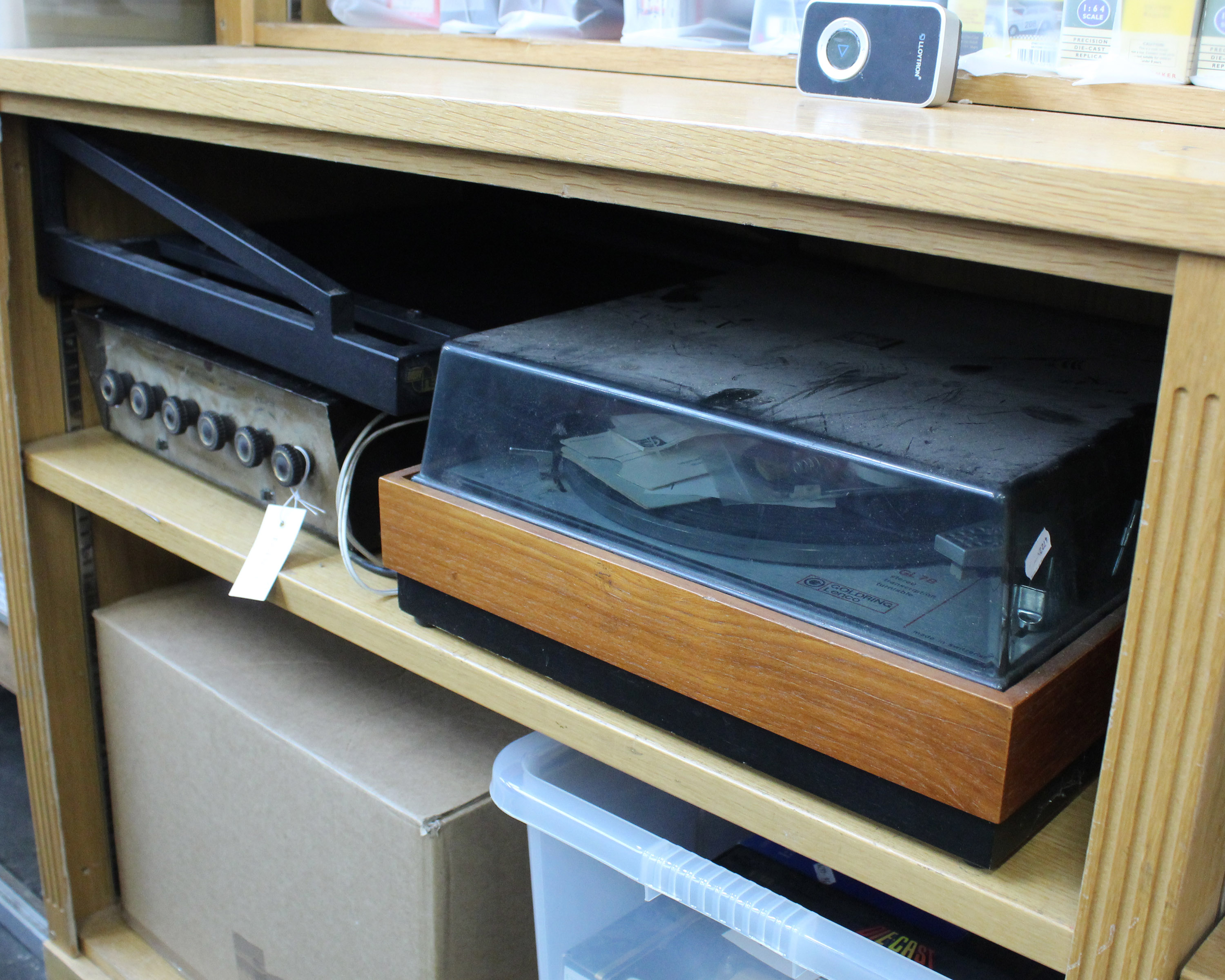 A Goldring Lenco GL78 Turntable, Pamphonic Stereo and Target Audio Wall Mount (Untested, As Found)