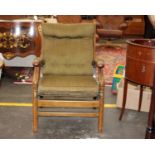 An Early 20th Century Armchair in Original Seating and Upholstery(H)90 x (W)80 x (D)57 cm