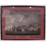 Published by Nicholas Pocock (British, 1740 - 1821)An antique engraving of The Battle of Saintes