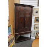 A Regency Corner Cabinet In Oak With Flame Mahogany Veneer On Stand Dimensions 105cm x 57cm x On