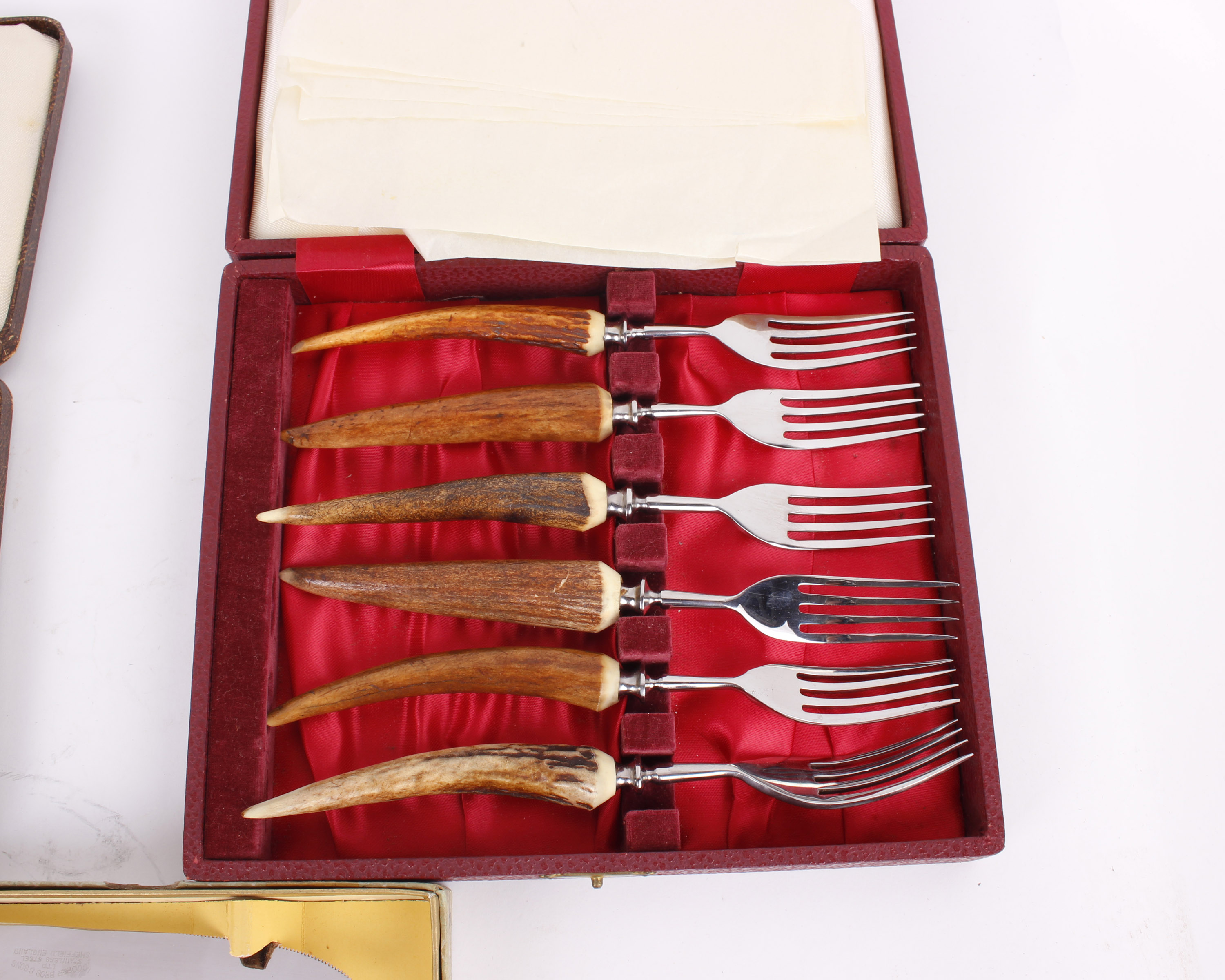 A set of six knives with antler handles by Cooper Bros. & Sons Ltd, Sheffield, together with a set - Image 3 of 4