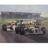 Two Limited Edition Prints By Alan FearnleyBoth Signed 'Alan Fearnley'Nigel Mansell O.B.E. - World