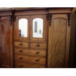 A Victorian Cedar Reverse Breakfront Wardrobe (Disassemblable)Consisting of two robes (left and