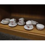 A Royal Crown Derby Posies Part Tea and Coffee ServiceIncluding six cups and saucers, six plates,