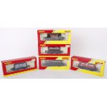 Five Hornby Railroad 00 Gauge wagons to include R6370 LWB open wagon, a R6371 Shell Petrol Tanker, a