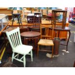 A Variety of Vintage and Antique Furniture ItemsIncluding two occasional tables, two chairs, two