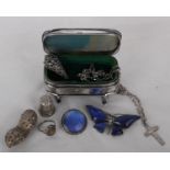 A Sterling silver trinket box - makers mark Birmingham CSG&Co - Charles S Green & Co Ltd 1904 -