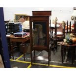 An Early 20th Century Sheraton Revival Display CabinetIn mahogany with string inlay and original