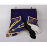 Box Hill Lodge - Surrey Masonic Regalia with a sterling Silver medal - Birmingham - including