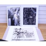 Three Signed Monochrome Prints By Different ArtistsMark Raven - Fiets (with certificate of