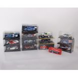Fourteen 1:43 scale racing model cars from various manufacturers. To include 24 heures du Mans: