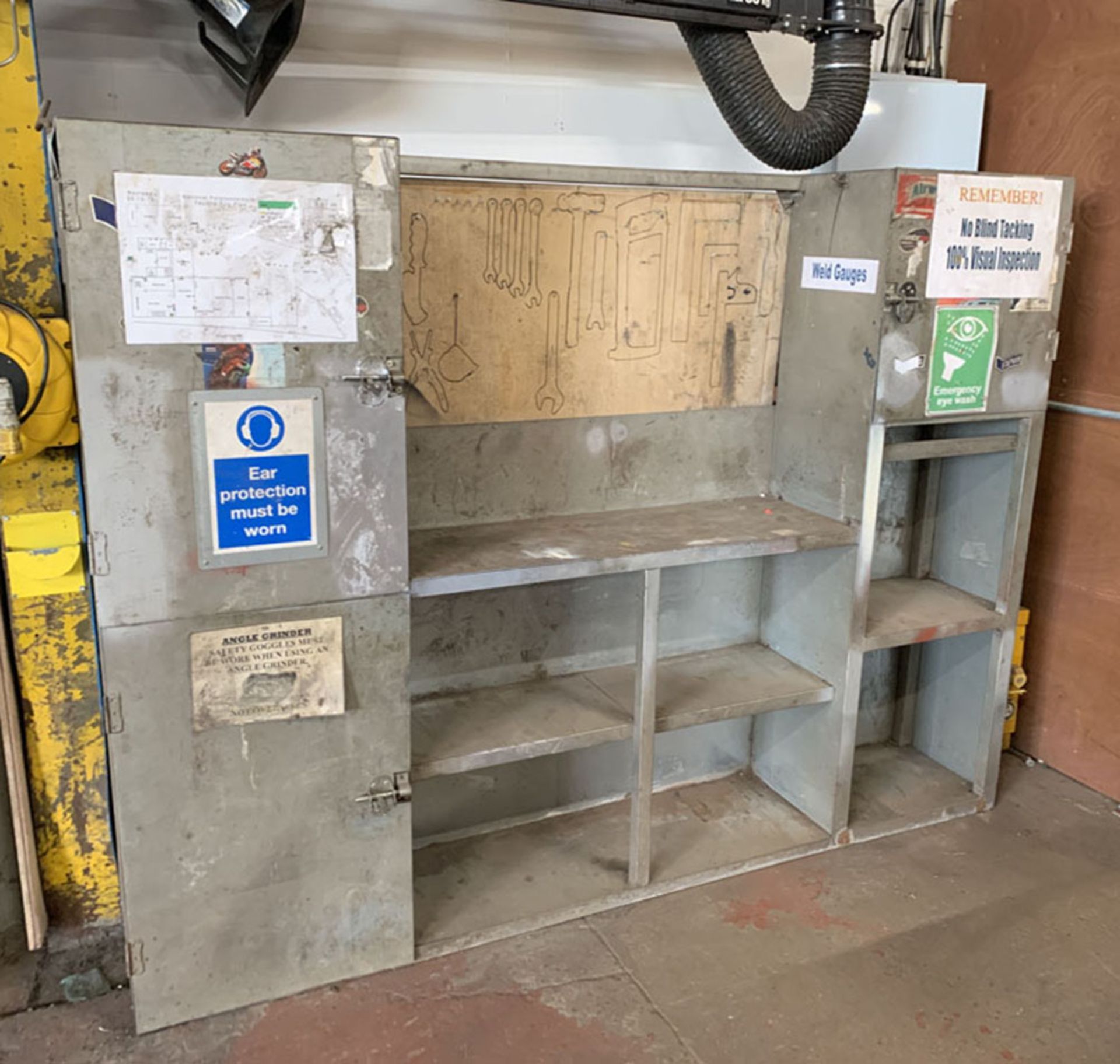 Galvanised Steel Work Station. 95'' Width x 16'' Depth x 6'(72") Height.