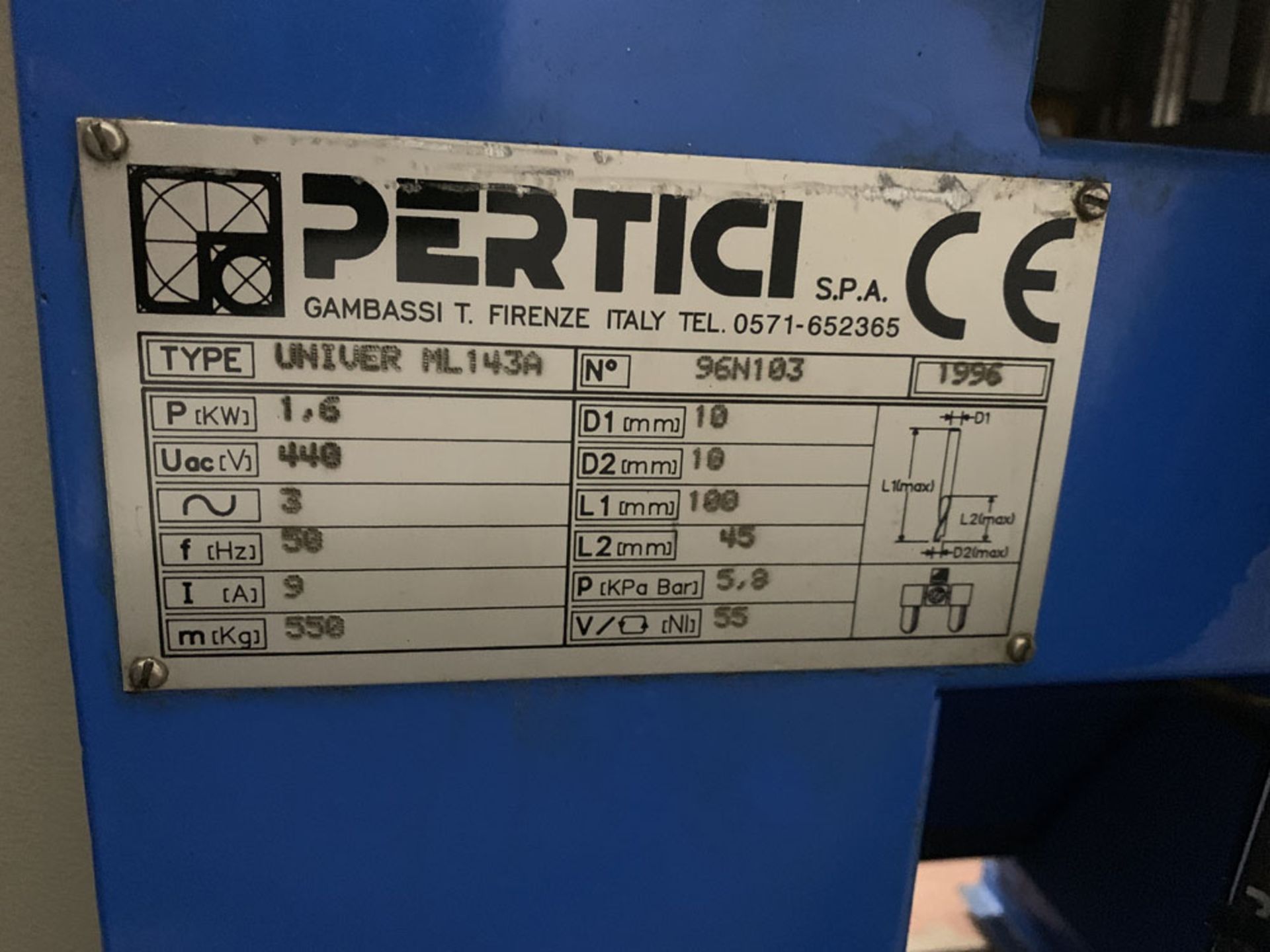 Pertici Univer Model ML143 Water Slot Router. - Image 10 of 10