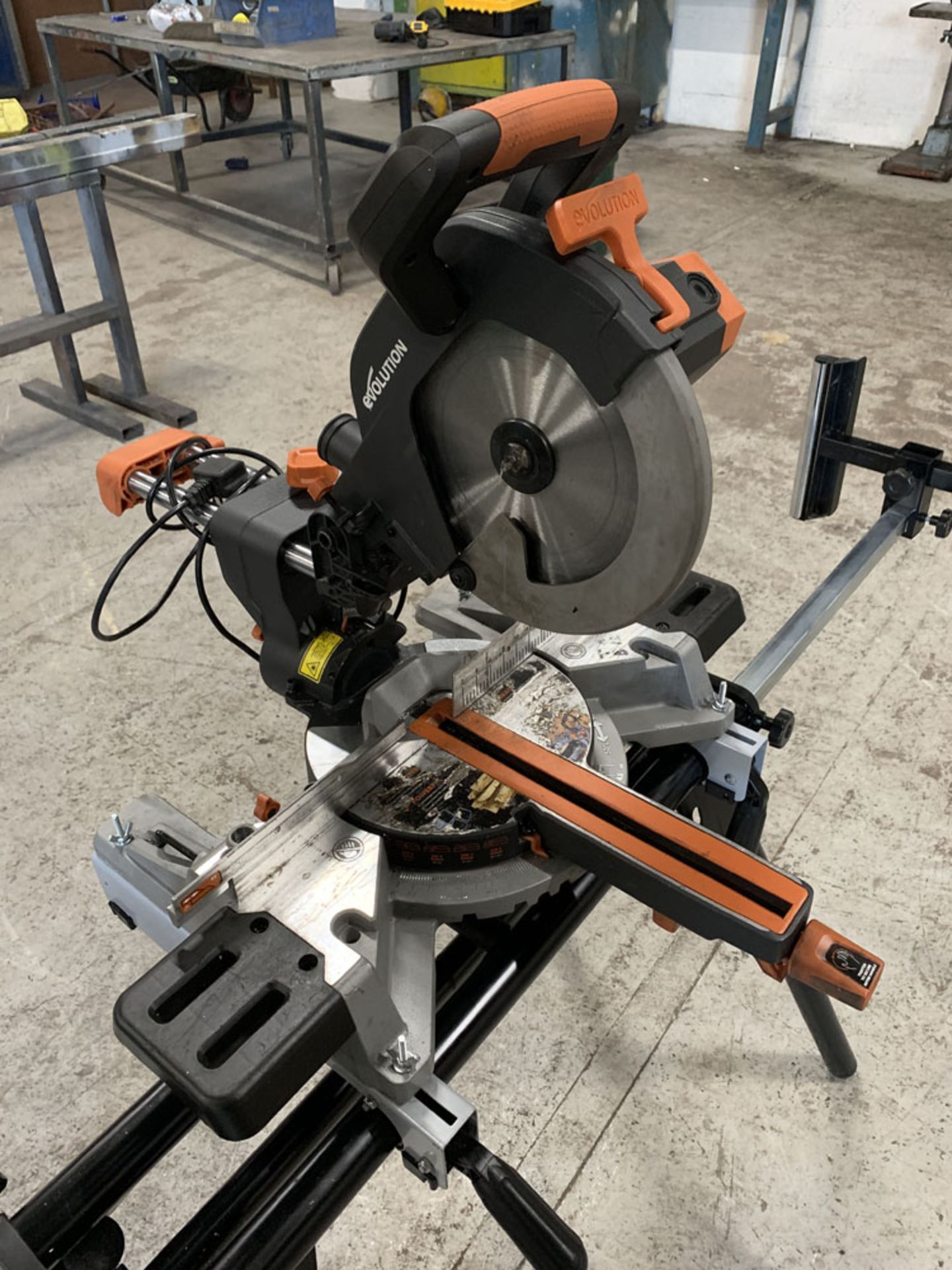 Evolution Multi Material Sliding Mitre Saw on Stand. - Image 3 of 4