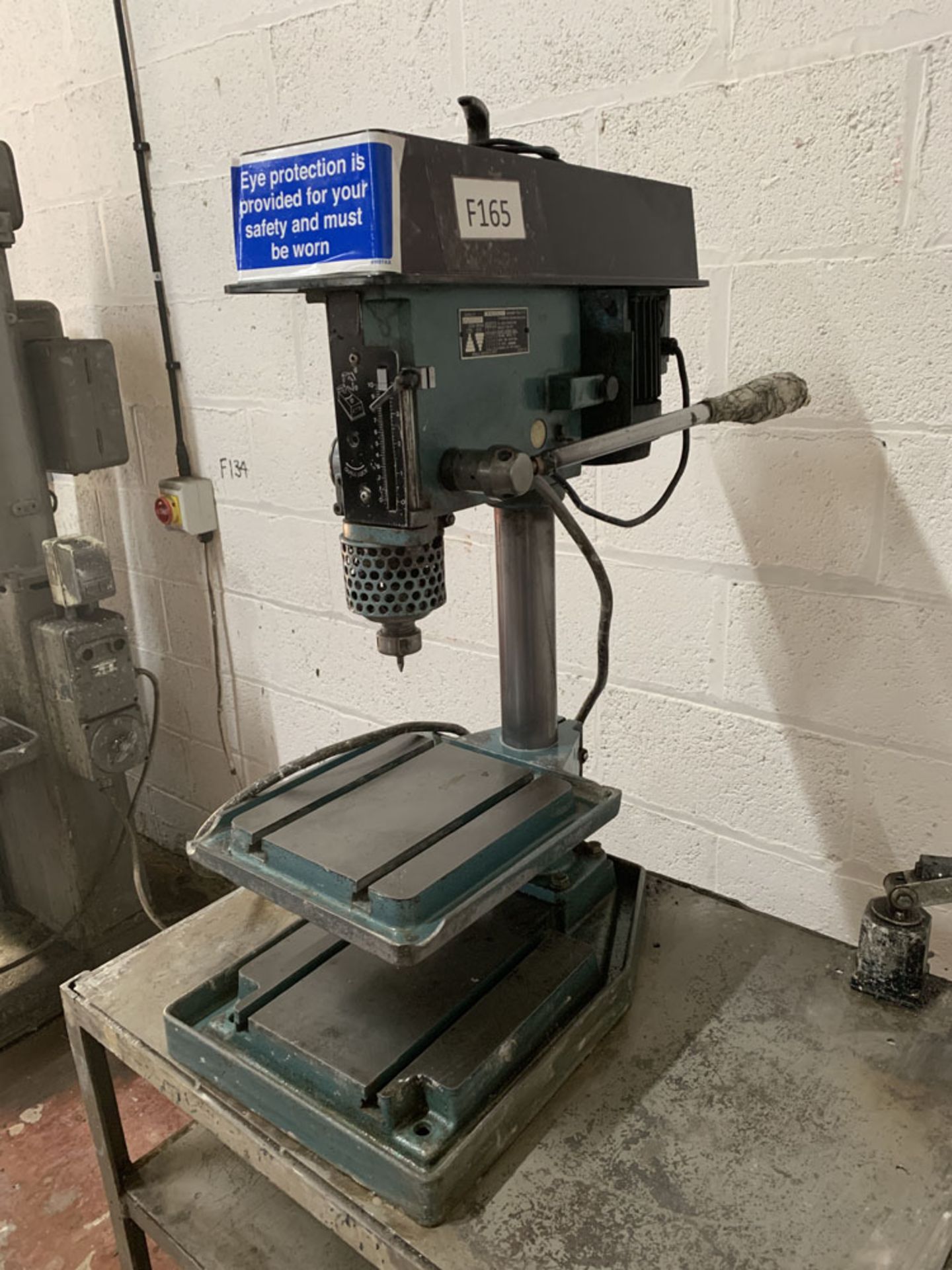 Meddings LF2 Bench Drill. 3 Phase. Table Size 10'' x 10 1/2 ''.