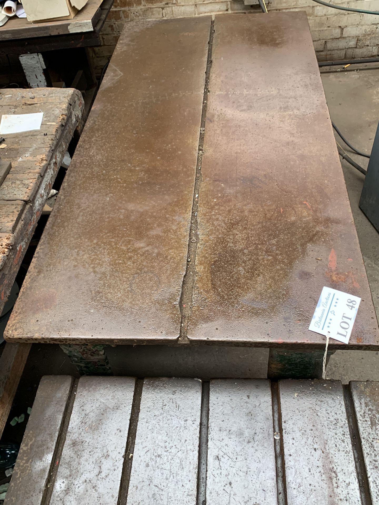 Cast Iron Welding Table. Table Size 36" x 72" x 30 3/4". - Image 2 of 2