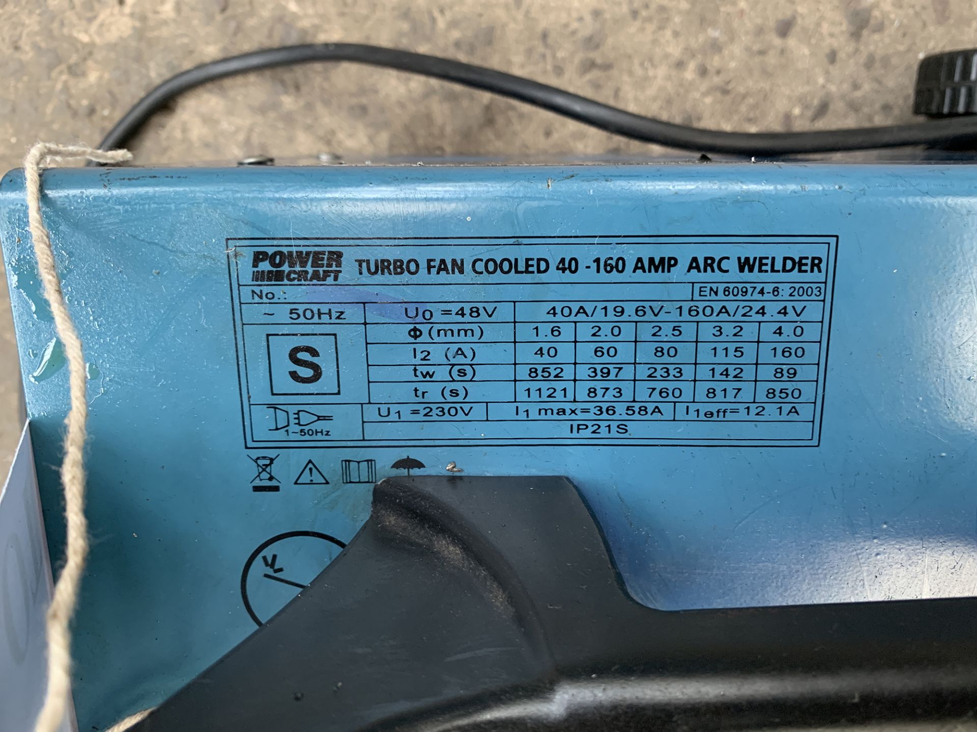 Power Craft Turbo Fan Cooled Arc Welder. 40-160 Amps. - Image 6 of 6