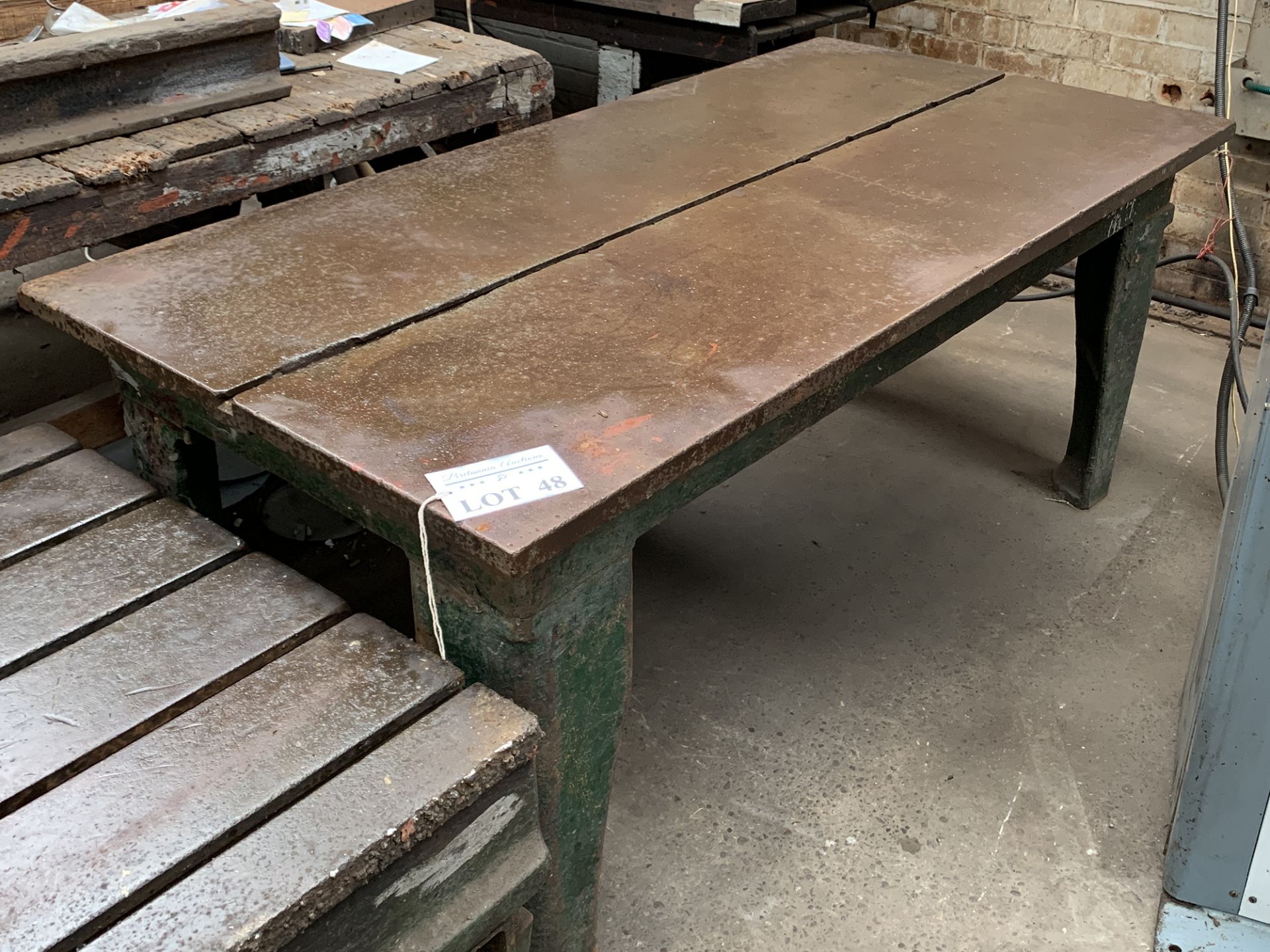 Cast Iron Welding Table. Table Size 36" x 72" x 30 3/4".